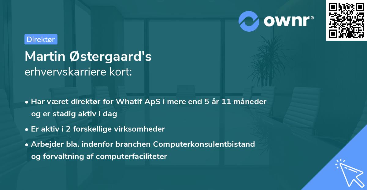 Martin Østergaard's erhvervskarriere kort
