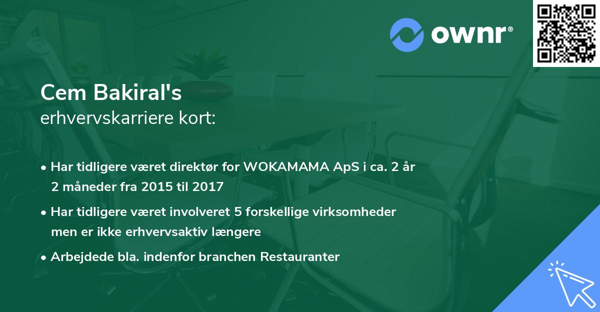 Cem Bakiral's erhvervskarriere kort