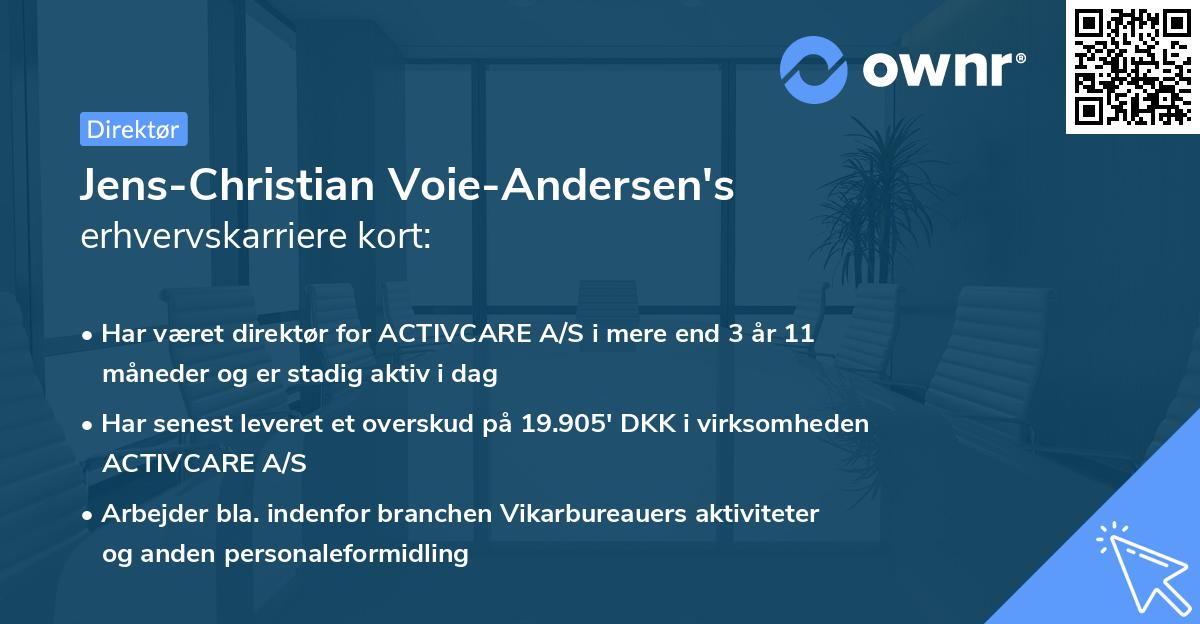 Jens-Christian Voie-Andersen's erhvervskarriere kort
