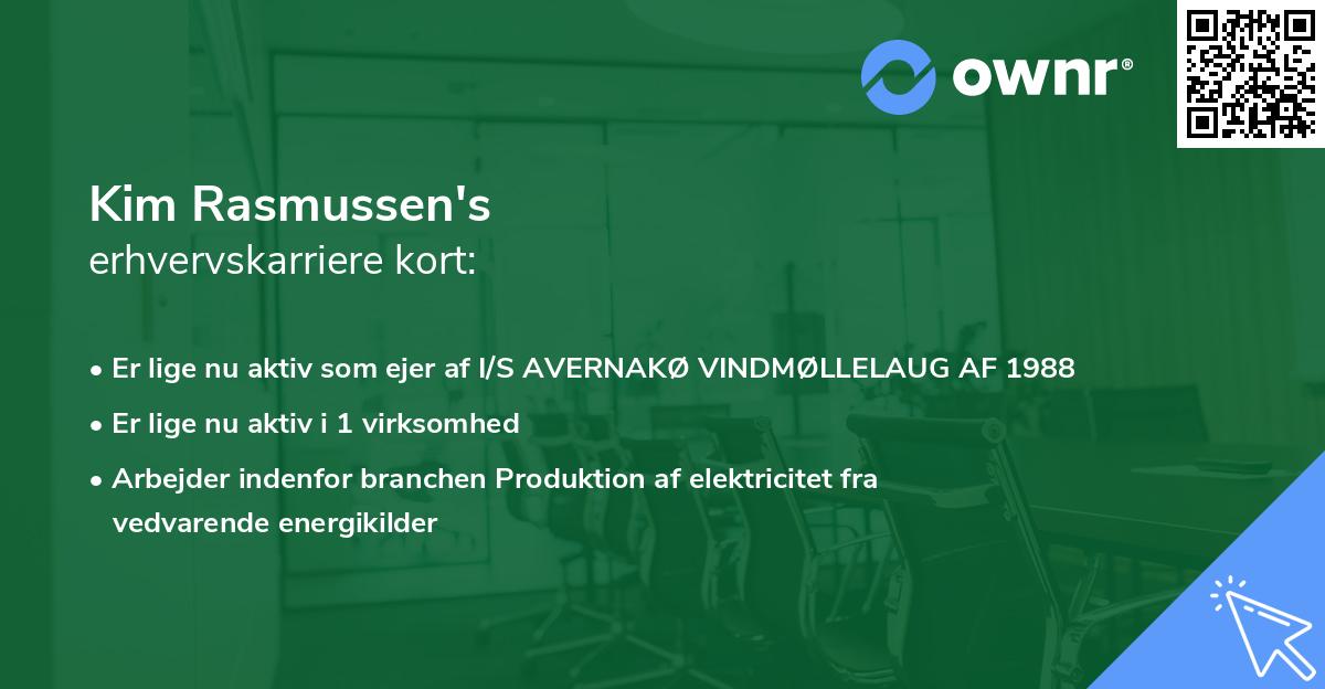Kim Rasmussen's erhvervskarriere kort