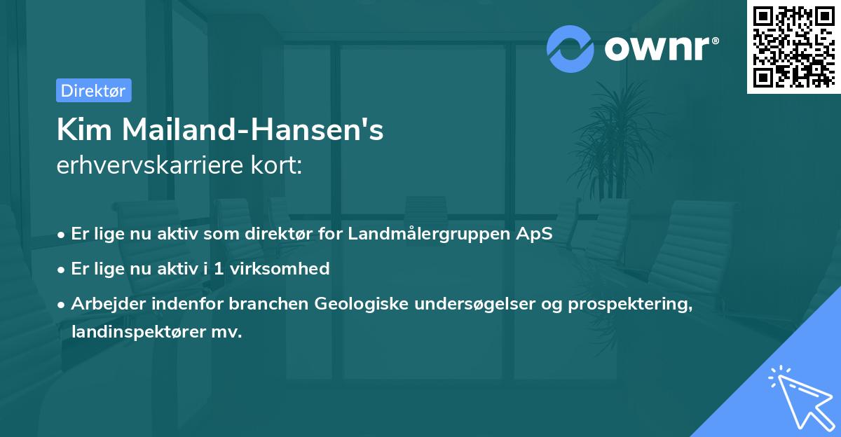 Kim Mailand-Hansen's erhvervskarriere kort