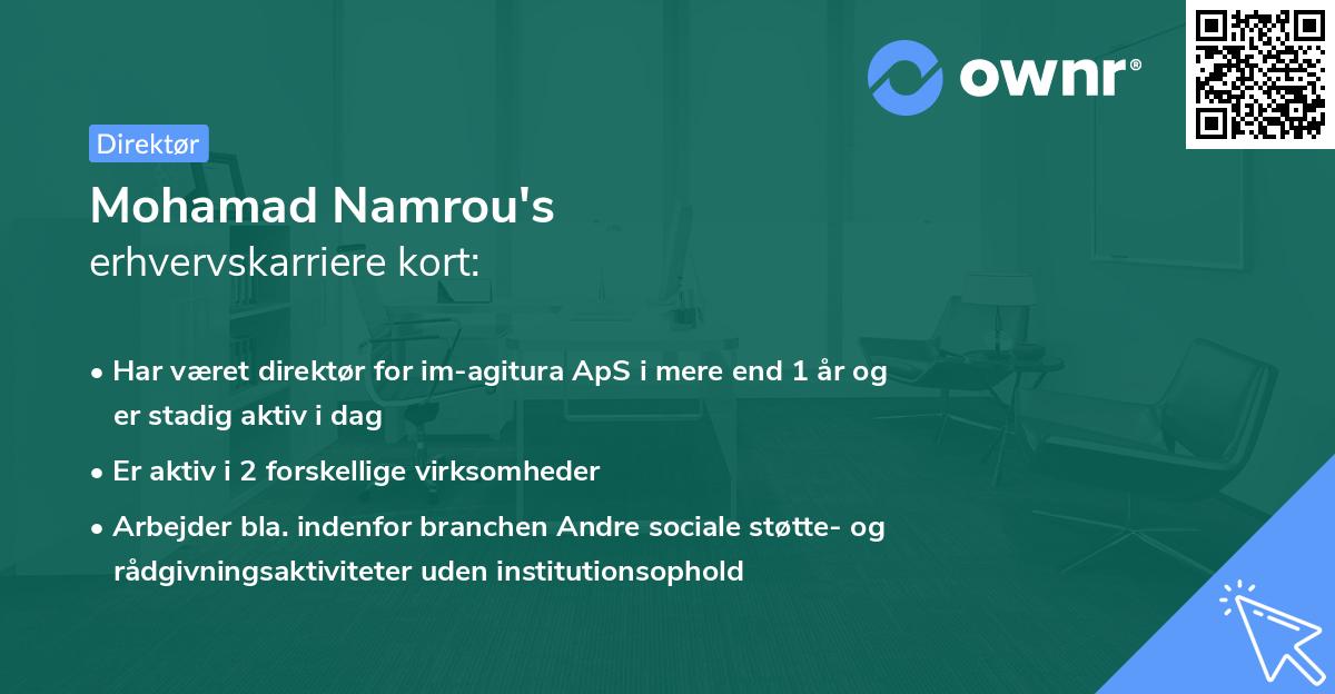 Mohamad Namrou's erhvervskarriere kort