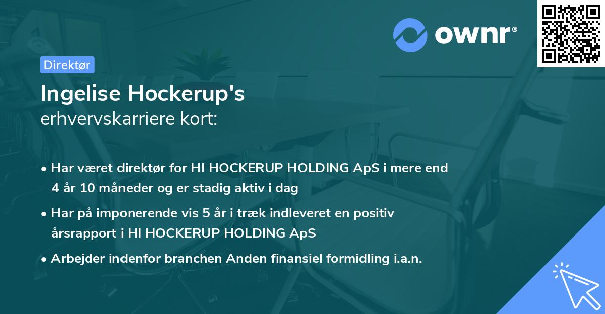 Ingelise Hockerup's erhvervskarriere kort