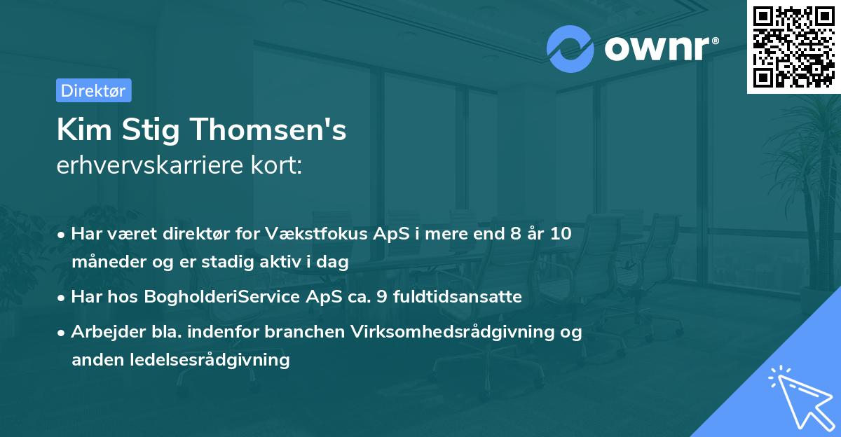 Kim Stig Thomsen's erhvervskarriere kort