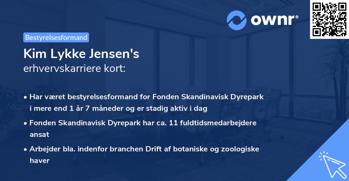 Kim Lykke Jensen's erhvervskarriere kort