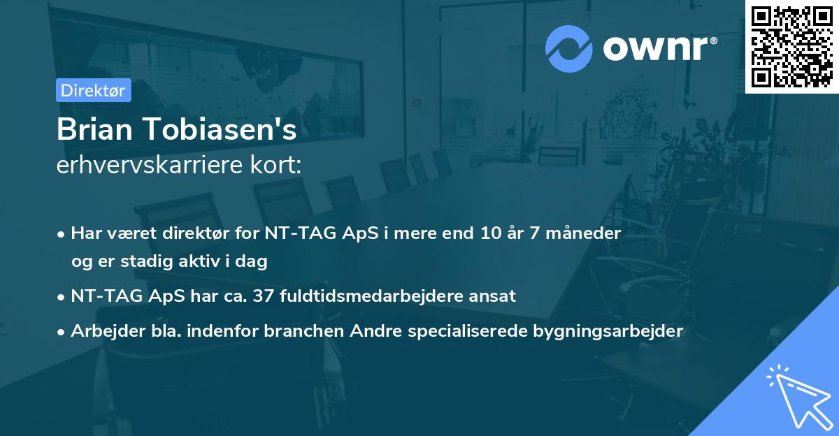 Brian Tobiasen's erhvervskarriere kort