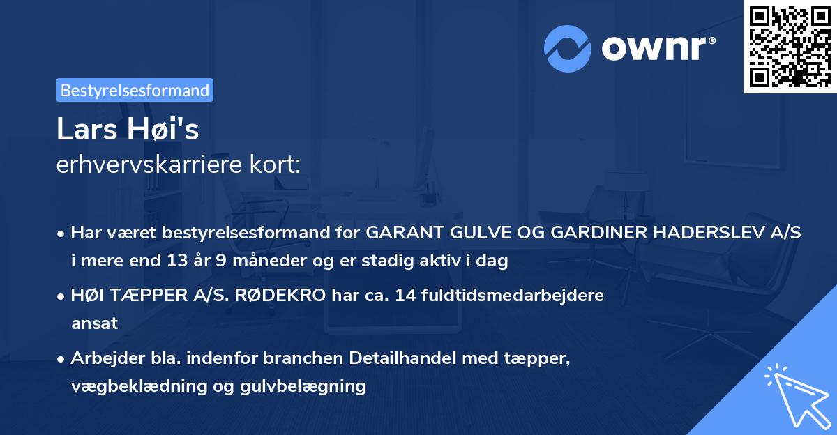 Lars Høi's erhvervskarriere kort