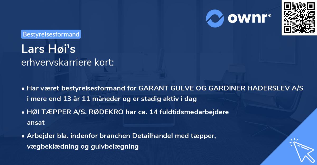 Lars Høi's erhvervskarriere kort