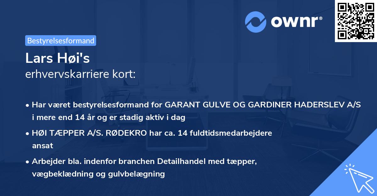 Lars Høi's erhvervskarriere kort