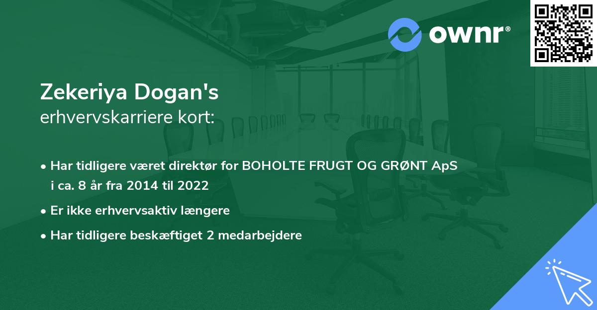 Zekeriya Dogan's erhvervskarriere kort