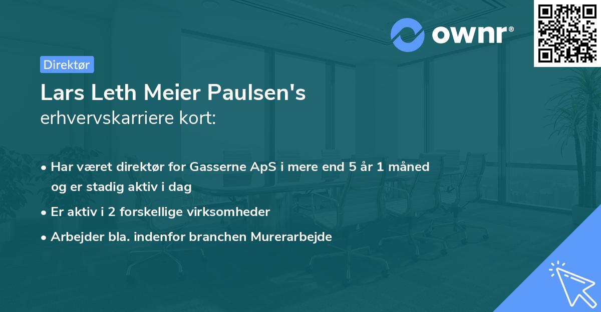 Lars Leth Meier Paulsen's erhvervskarriere kort