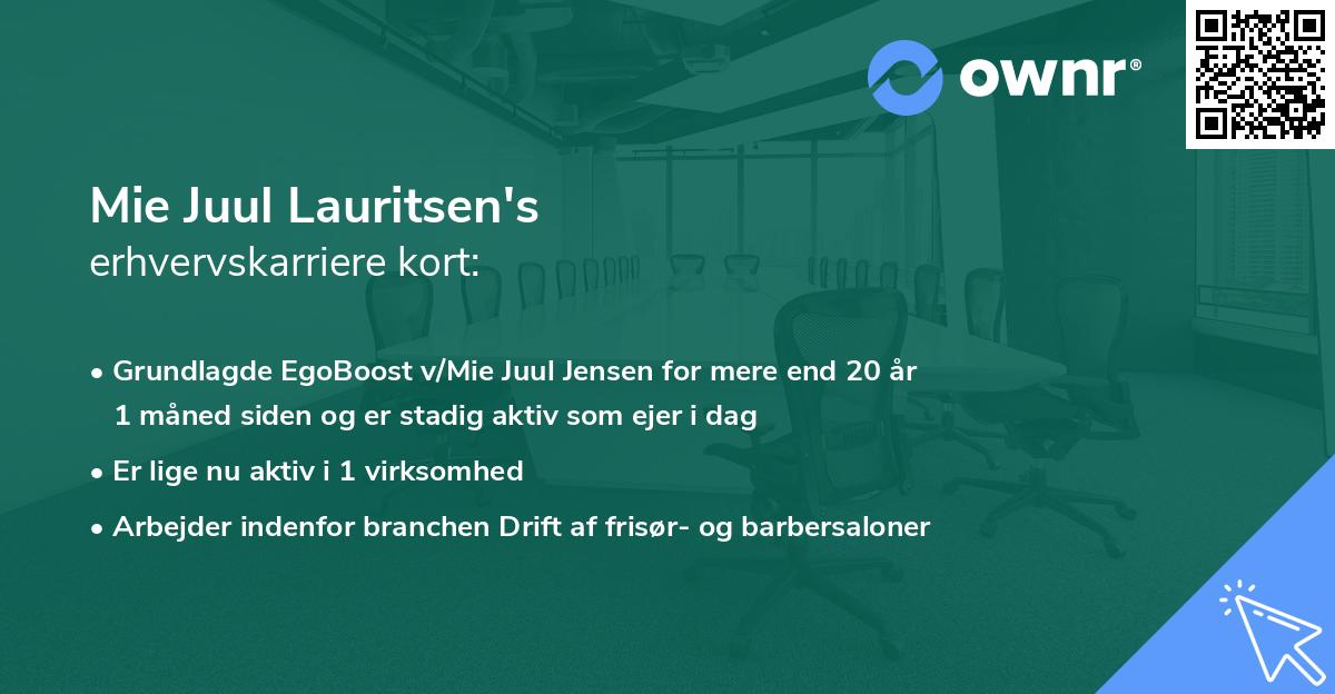 Mie Juul Lauritsen's erhvervskarriere kort