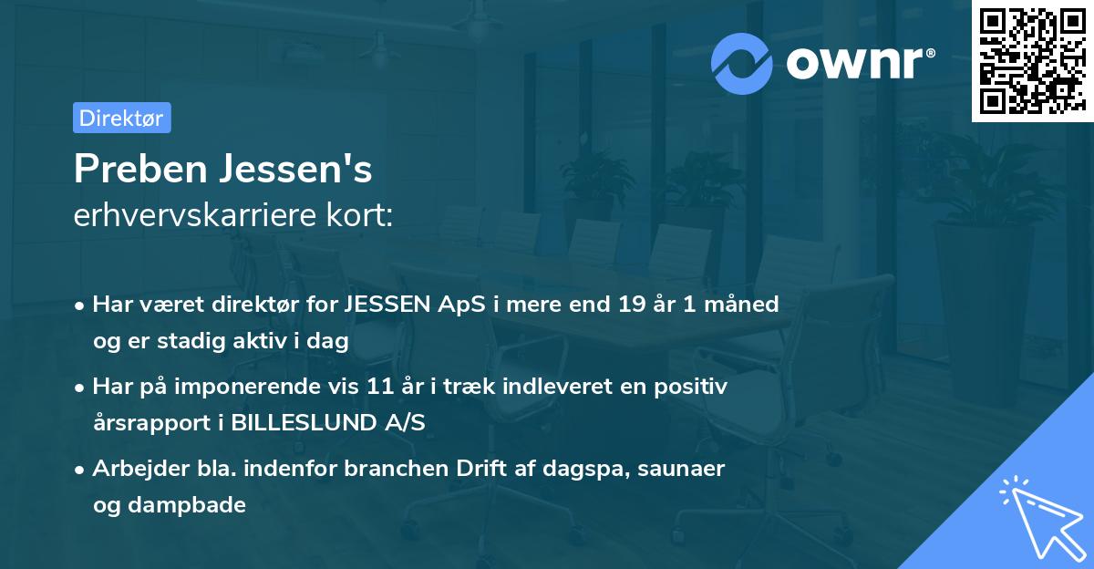 Preben Jessen's erhvervskarriere kort