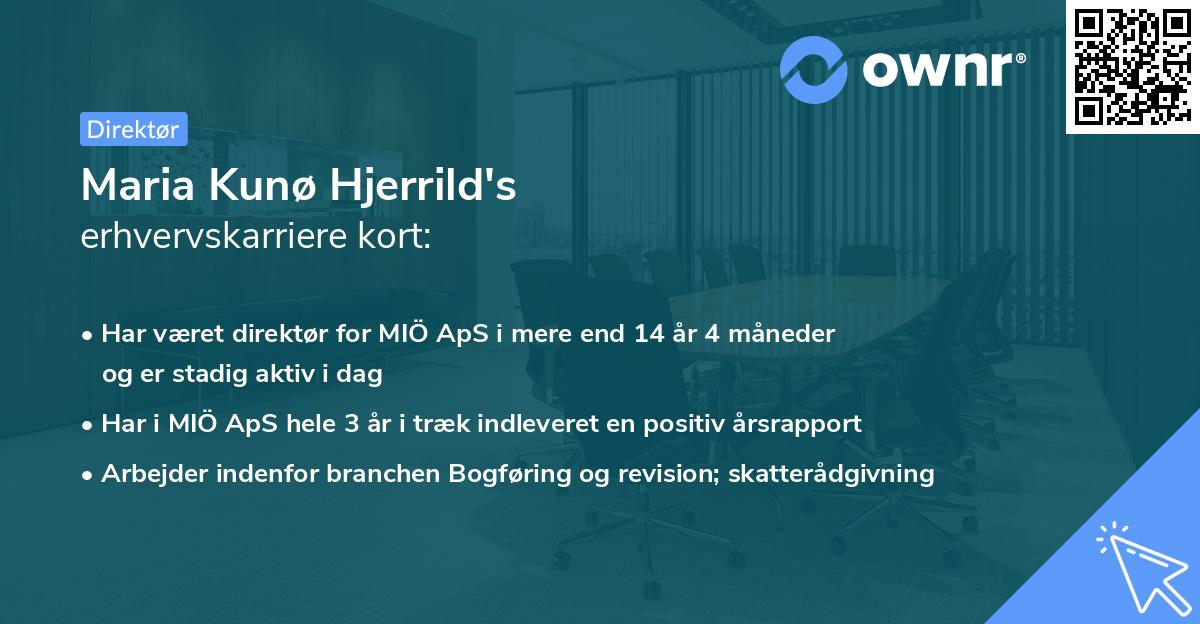 Maria Kunø Hjerrild's erhvervskarriere kort