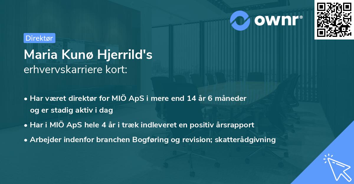 Maria Kunø Hjerrild's erhvervskarriere kort