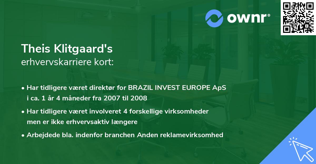 Theis Klitgaard's erhvervskarriere kort