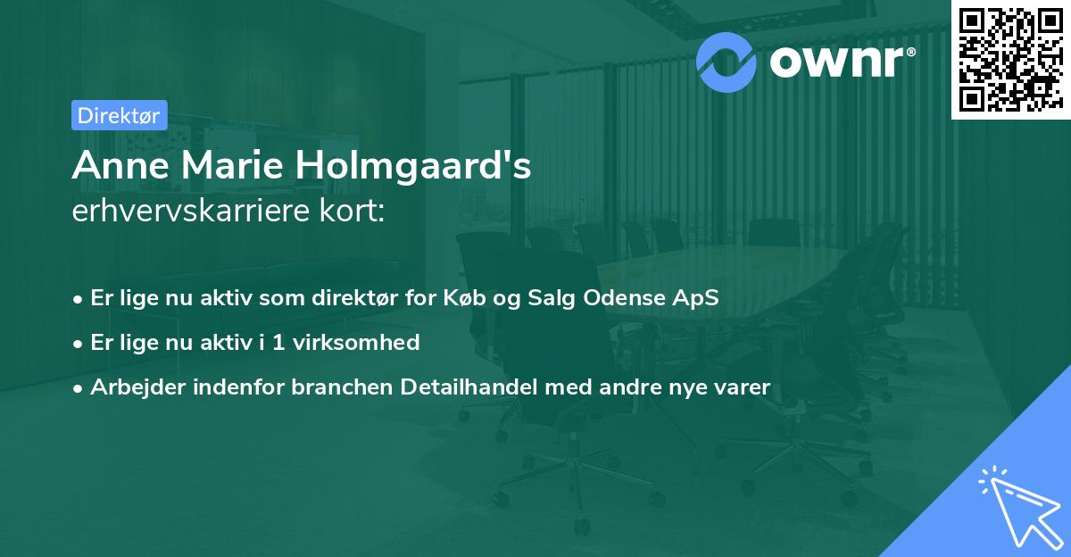 Anne Marie Holmgaard's erhvervskarriere kort