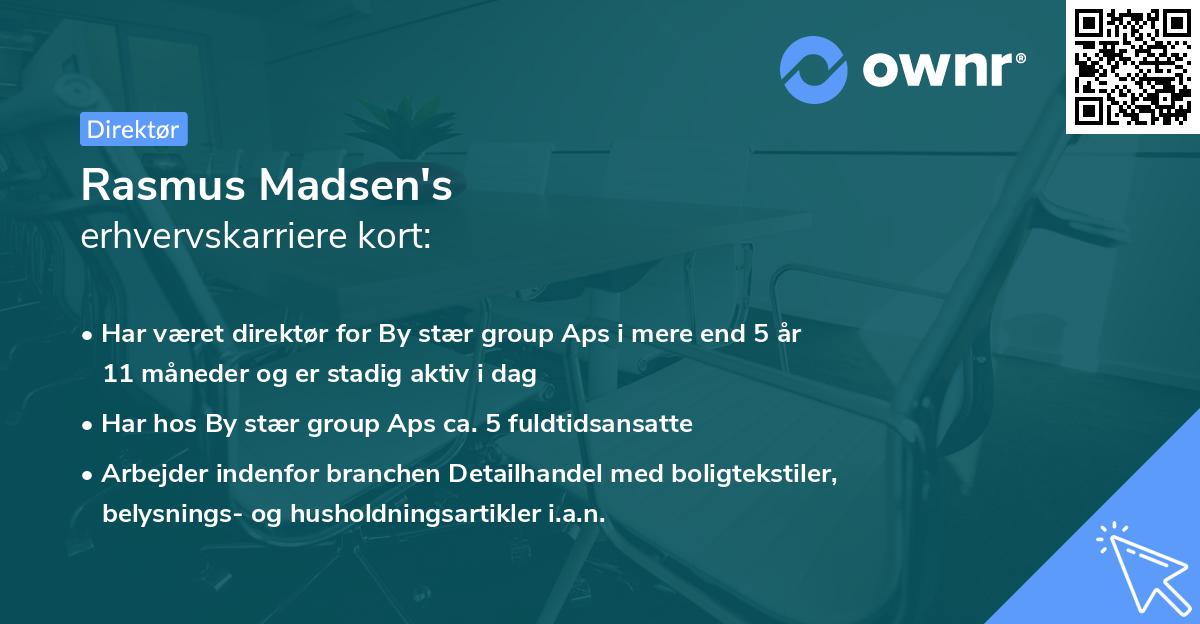 Rasmus Madsen's erhvervskarriere kort