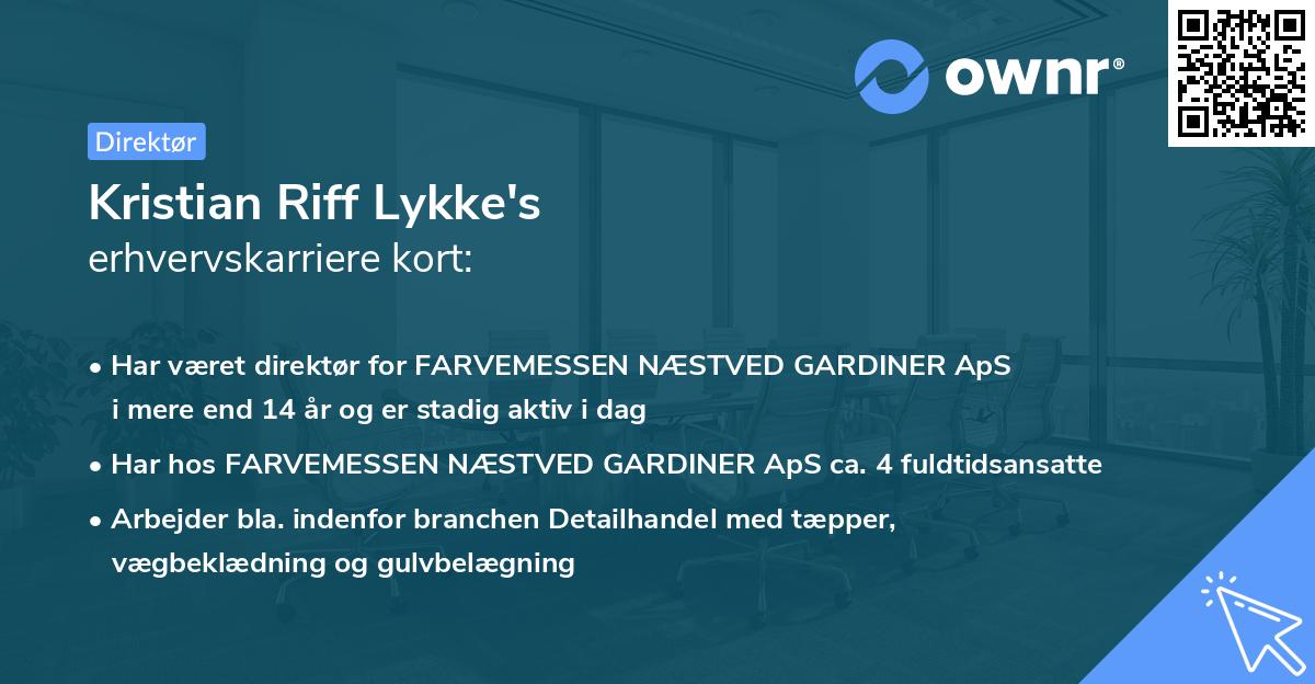 Kristian Riff Lykke's erhvervskarriere kort