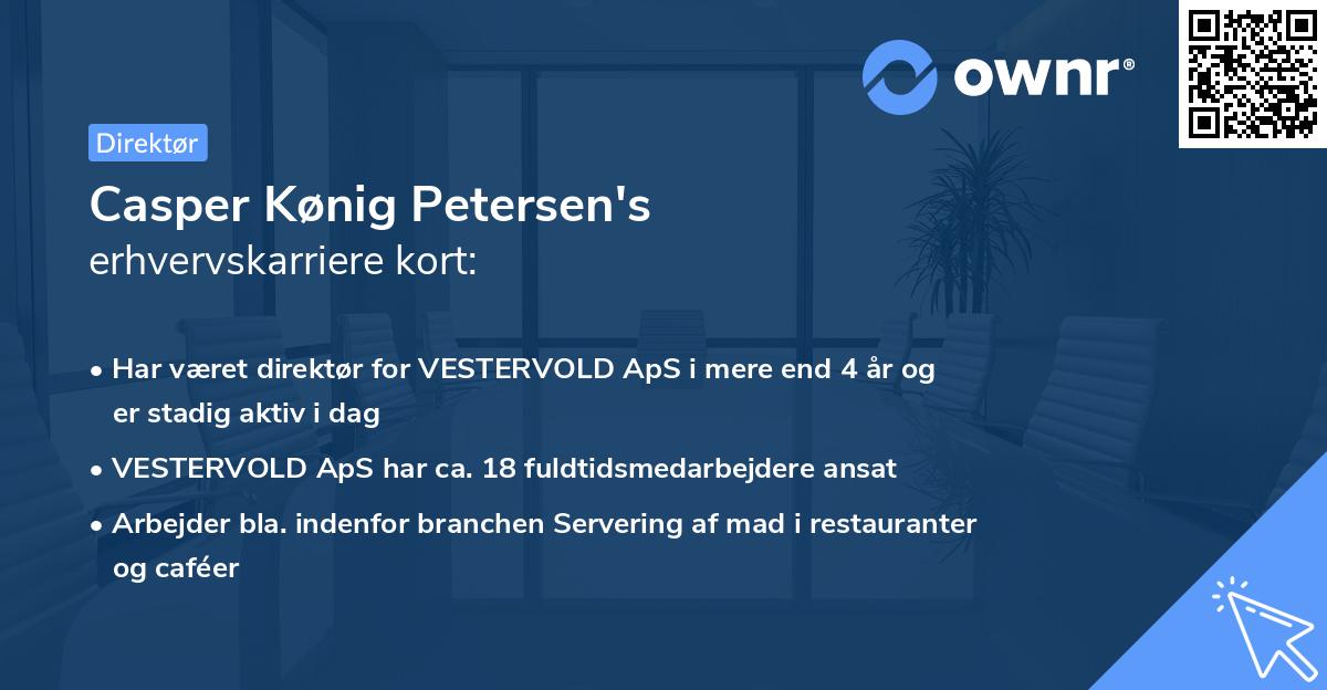 Casper Kønig Petersen's erhvervskarriere kort