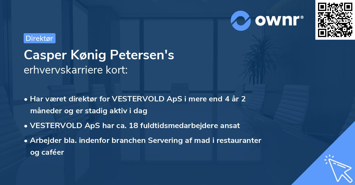 Casper Kønig Petersen's erhvervskarriere kort