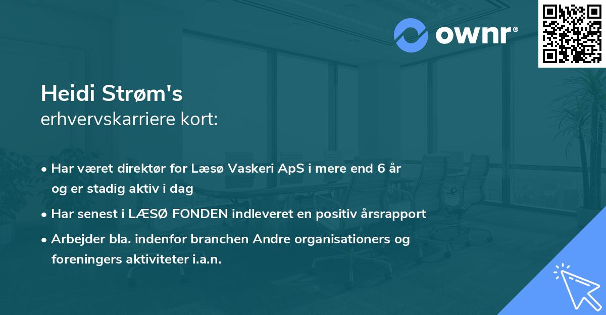 Heidi Strøm's erhvervskarriere kort
