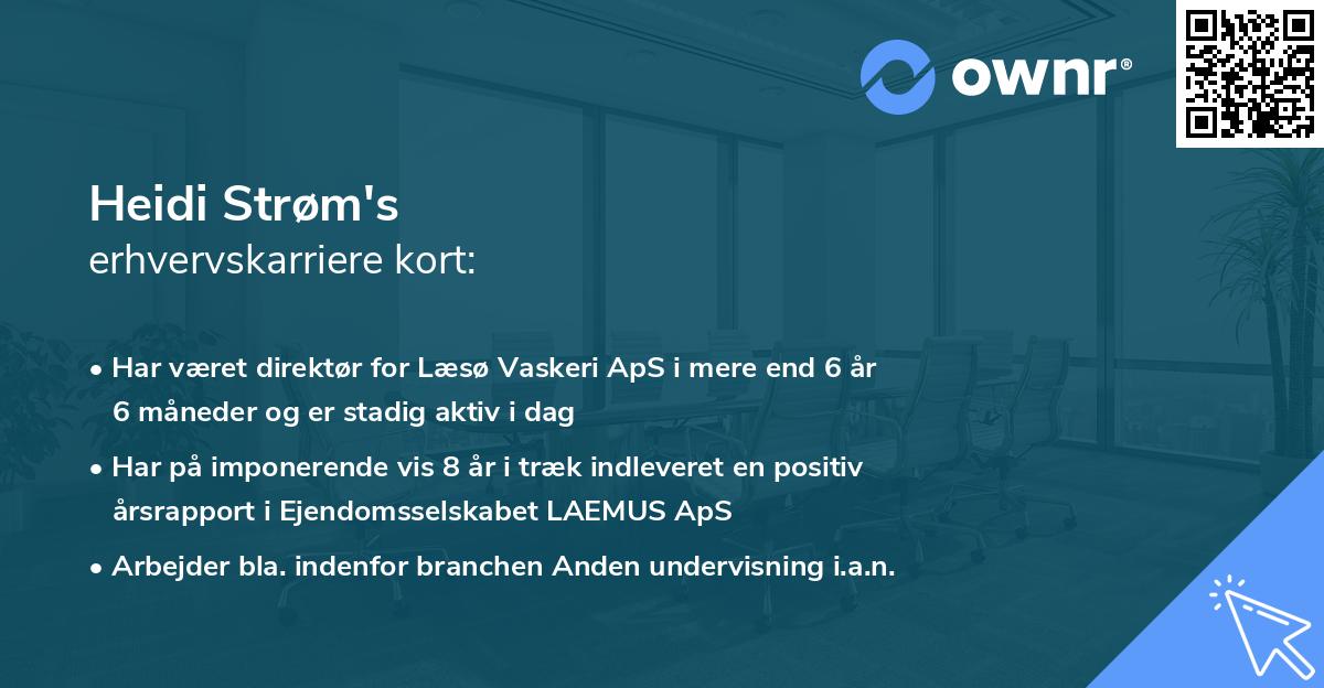 Heidi Strøm's erhvervskarriere kort