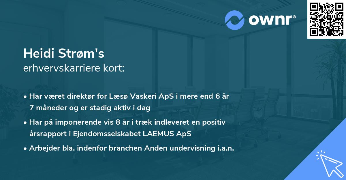 Heidi Strøm's erhvervskarriere kort