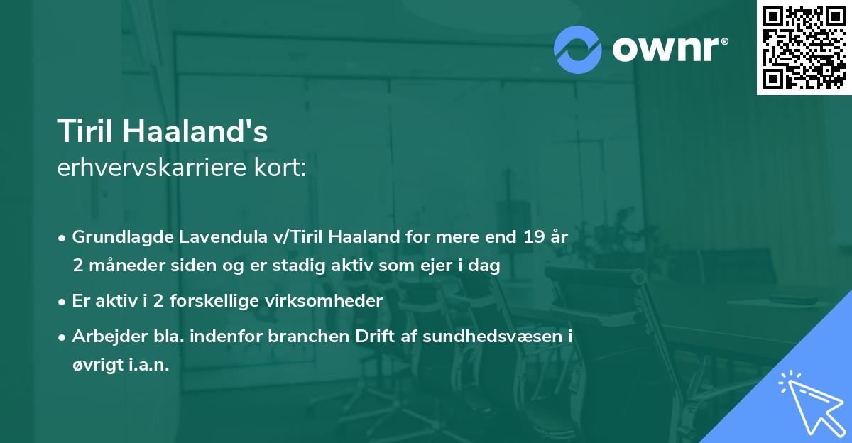 Tiril Haaland's erhvervskarriere kort