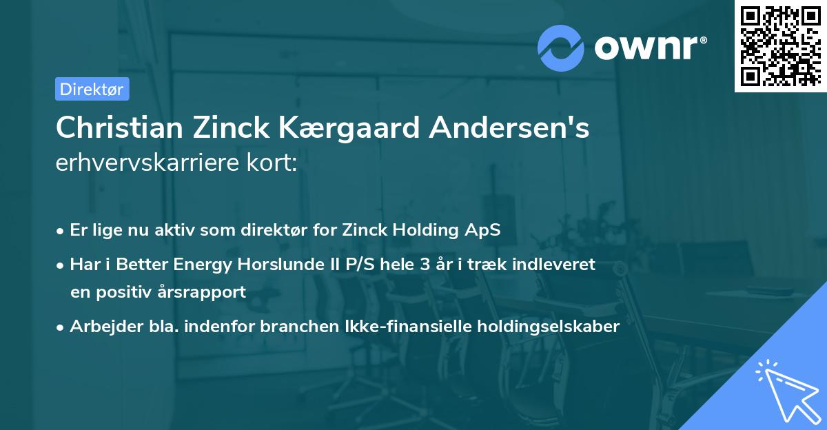 Christian Zinck Kærgaard Andersen's erhvervskarriere kort