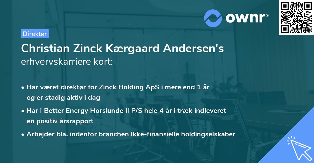 Christian Zinck Kærgaard Andersen's erhvervskarriere kort