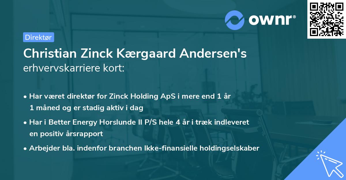 Christian Zinck Kærgaard Andersen's erhvervskarriere kort
