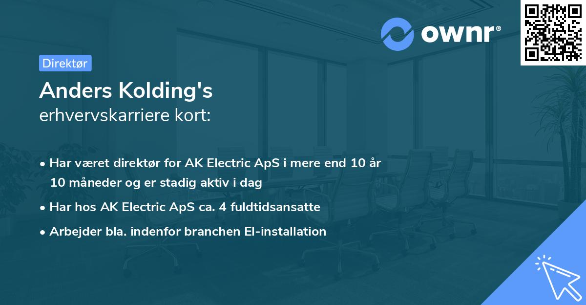 Anders Kolding's erhvervskarriere kort