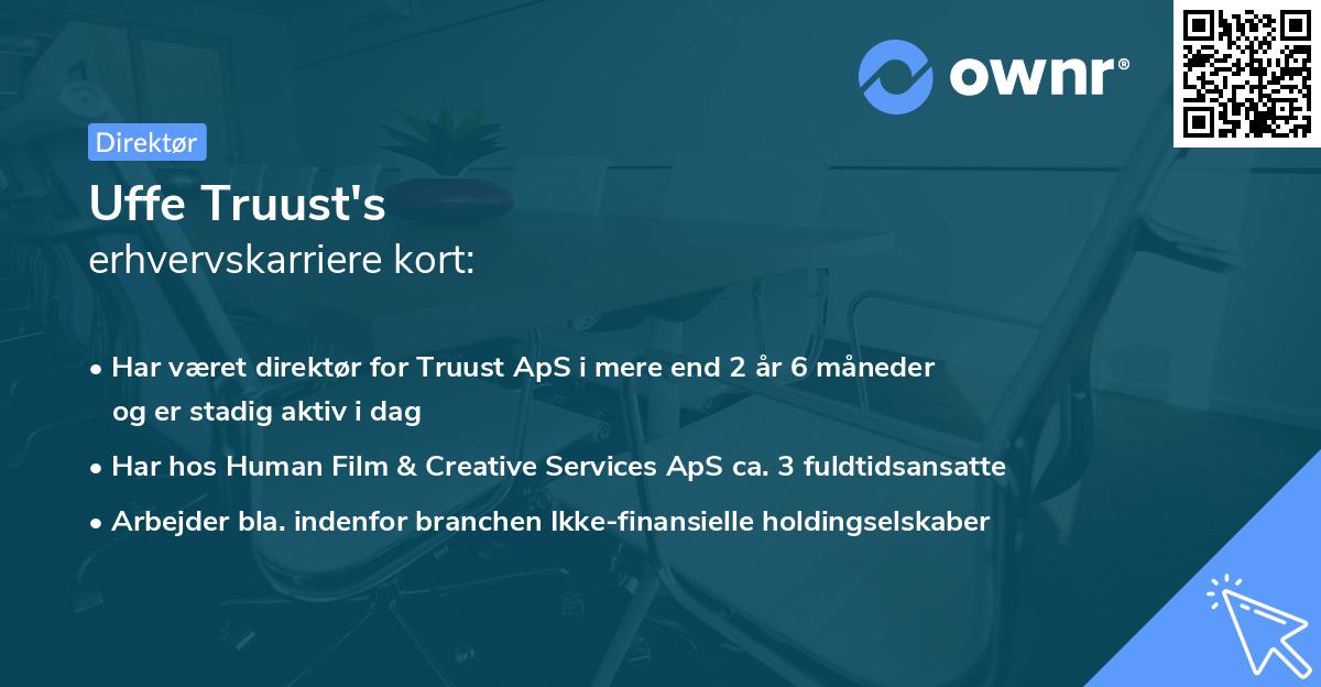 Uffe Truust's erhvervskarriere kort