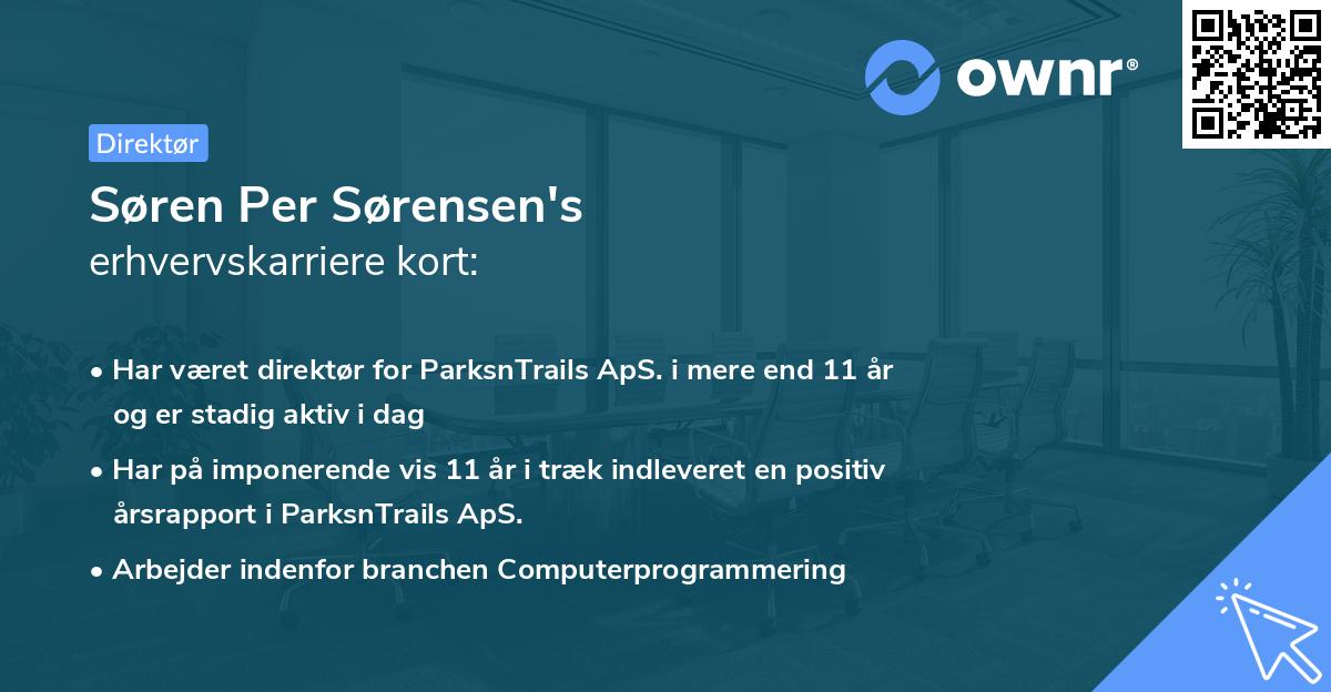 Søren Per Sørensen's erhvervskarriere kort