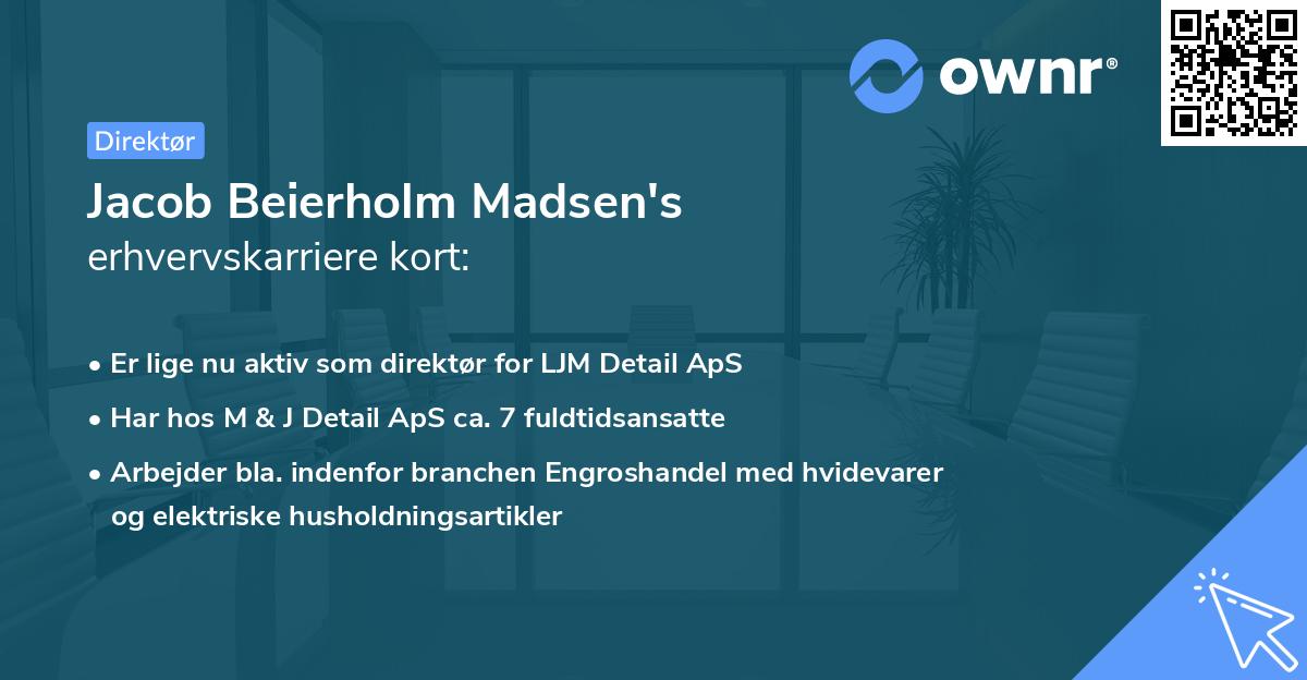 Jacob Beierholm Madsen's erhvervskarriere kort