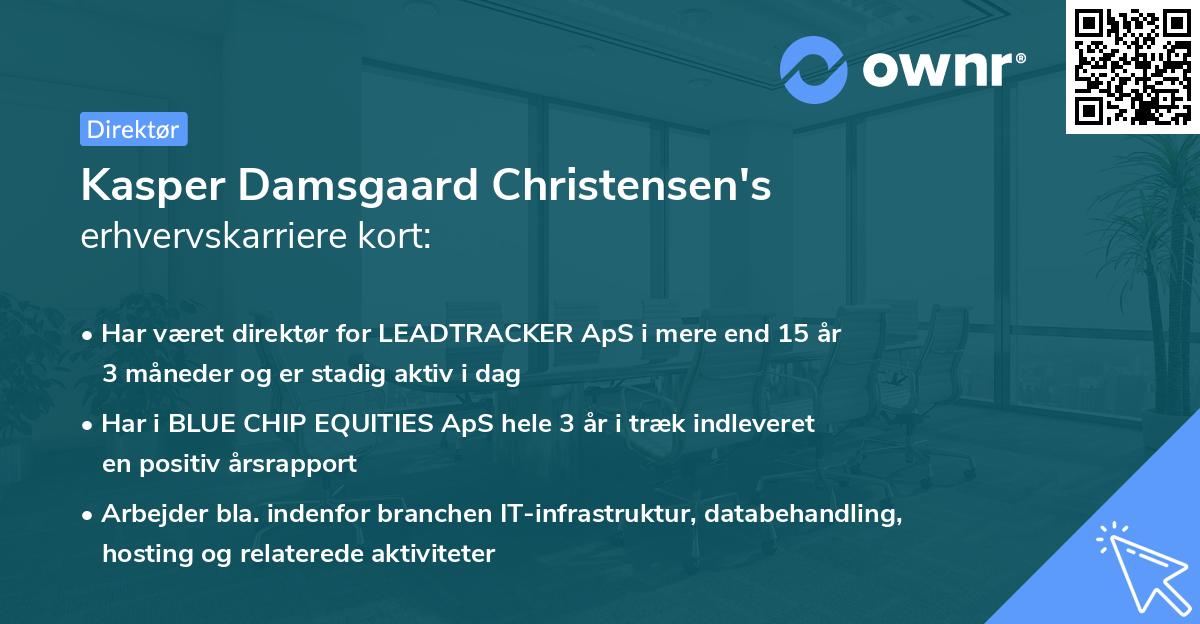Kasper Damsgaard Christensen's erhvervskarriere kort