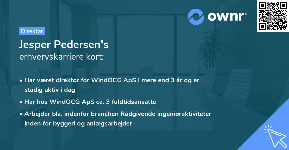 Jesper Pedersen's erhvervskarriere kort