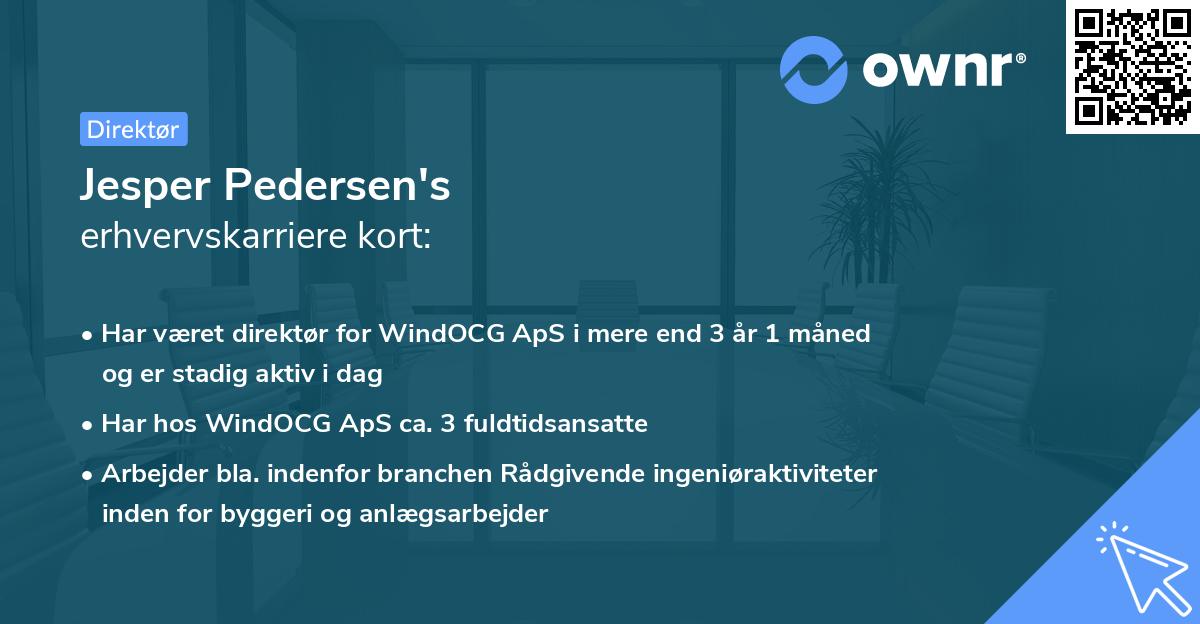 Jesper Pedersen's erhvervskarriere kort