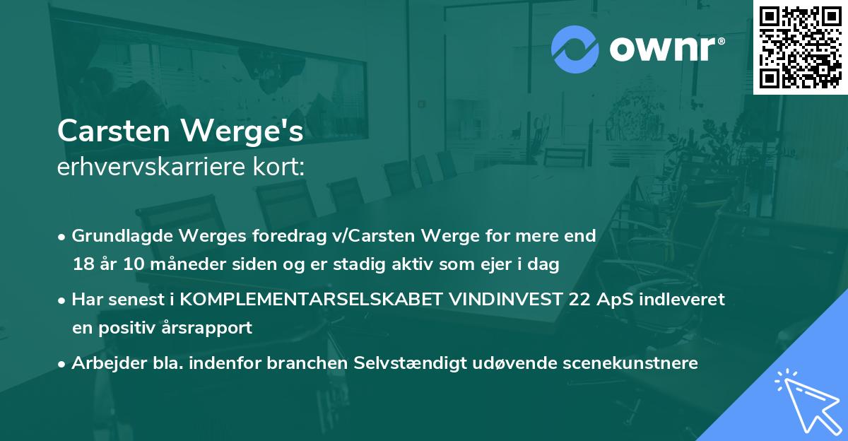Carsten Werge's erhvervskarriere kort