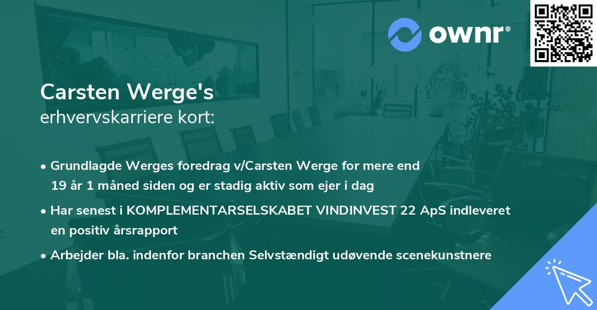 Carsten Werge's erhvervskarriere kort