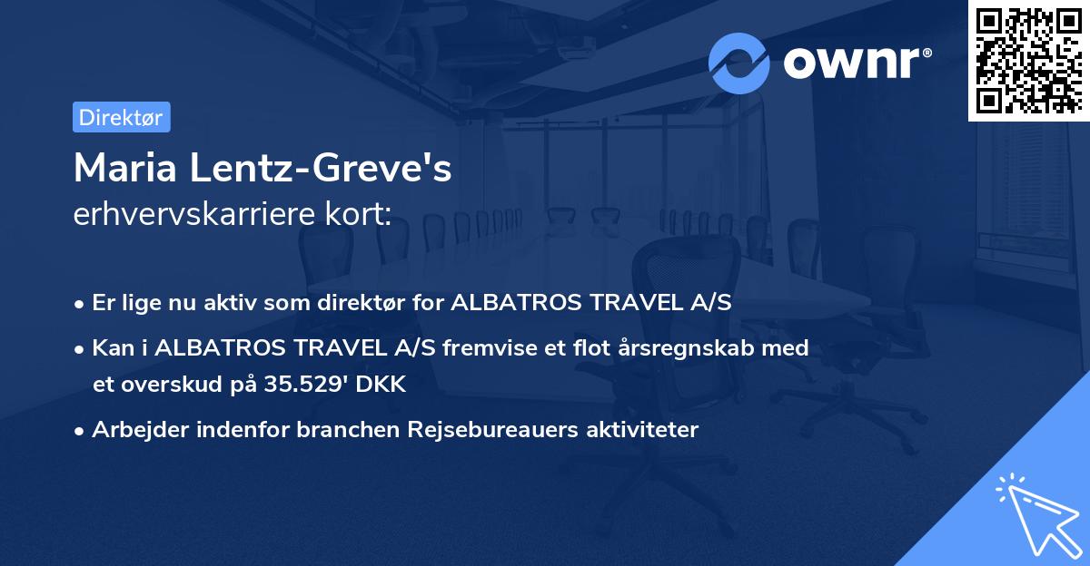 Maria Lentz-Greve's erhvervskarriere kort