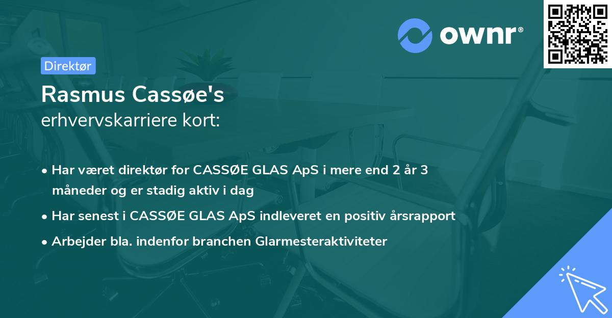 Rasmus Cassøe's erhvervskarriere kort