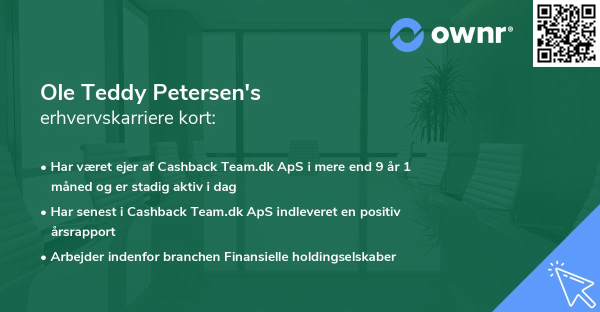 Ole Teddy Petersen's erhvervskarriere kort