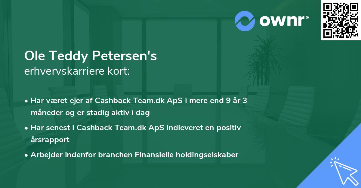 Ole Teddy Petersen's erhvervskarriere kort