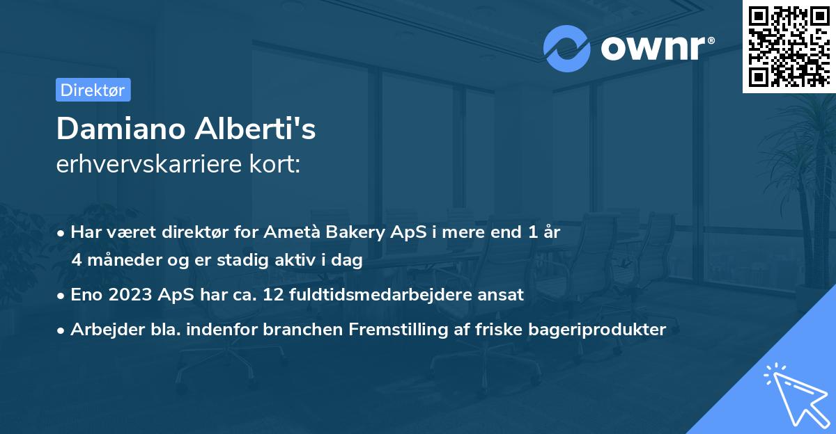 Damiano Alberti's erhvervskarriere kort