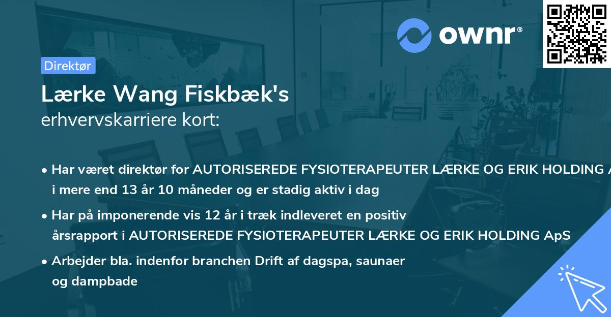 Lærke Wang Fiskbæk's erhvervskarriere kort