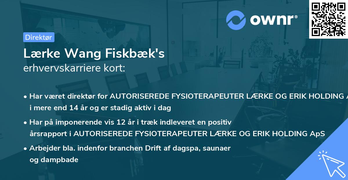 Lærke Wang Fiskbæk's erhvervskarriere kort