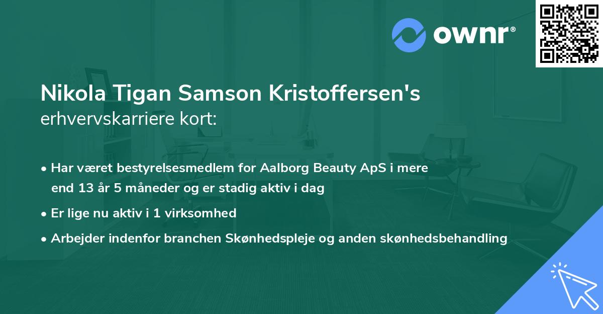 Nikola Tigan Samson Kristoffersen's erhvervskarriere kort