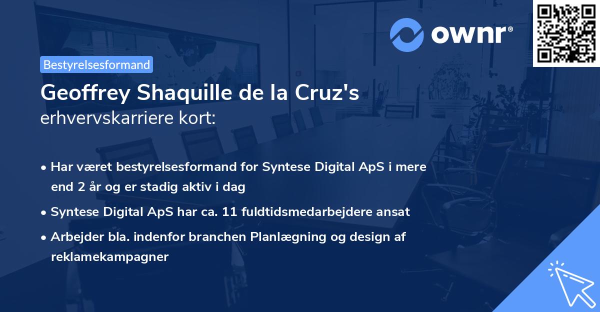 Geoffrey Shaquille de la Cruz's erhvervskarriere kort